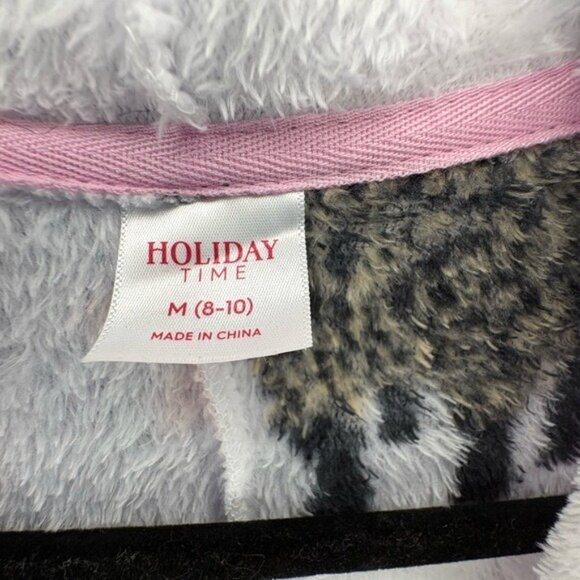 Cow Hooded Soft Fluffy Cozy Loungewear Pajamas White Black Pink Fleece Ears Horn - Picture 12 of 12